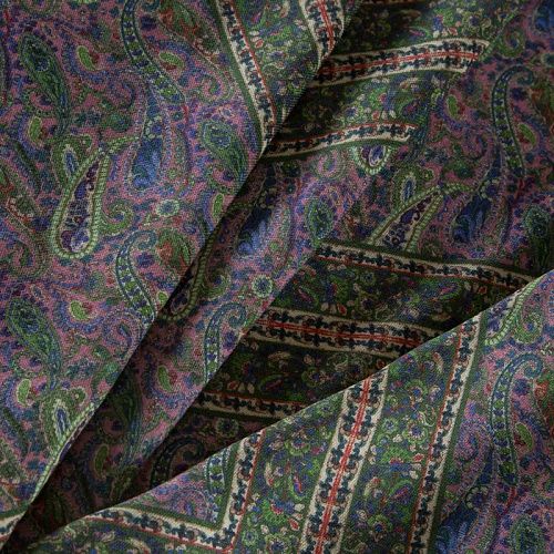 Шерсть-шелк плательная Etro 066-19195 зеленый принтованный