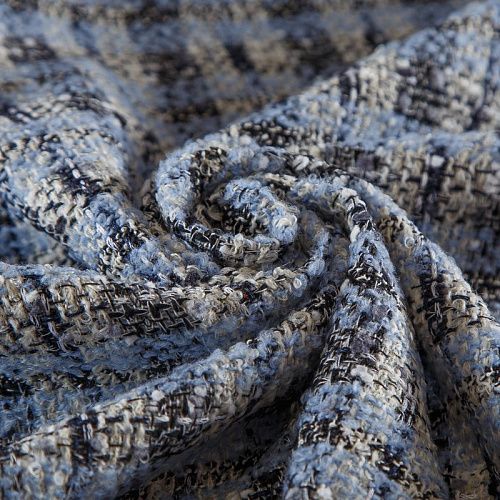 Твид Chanel 052-19139 бело-голубой