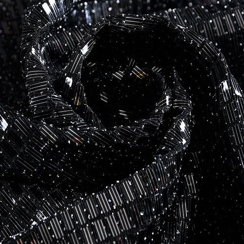 Трикотаж с пайетками 056-11078 черный