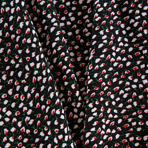 Штапель 069-12431 черный принтованный