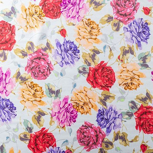 Твил-штапель 069-00951 белый принтованный