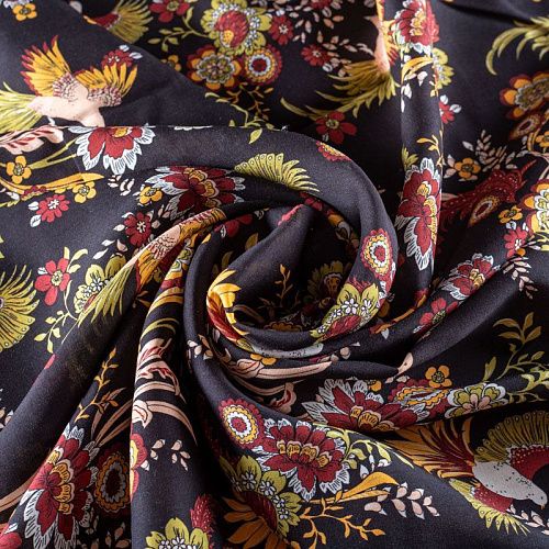 Вискоза 035-00878 черный принтованный