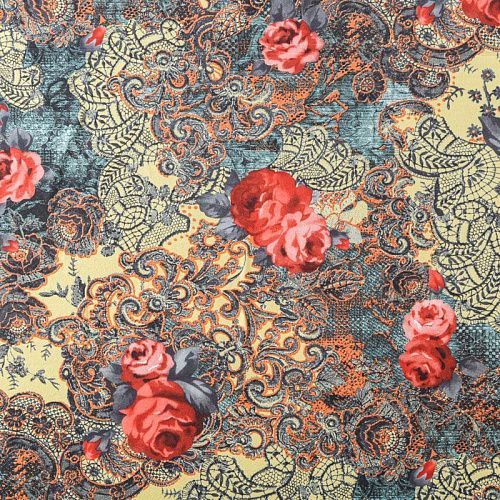 Трикотаж 056-03482 серый принтованный