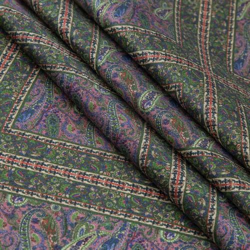 Шерсть-шелк плательная Etro 066-19195 зеленый принтованный