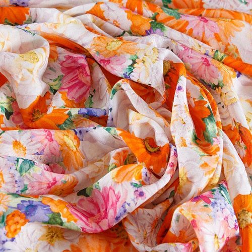 Вискоза 009-12373 белый принтованный