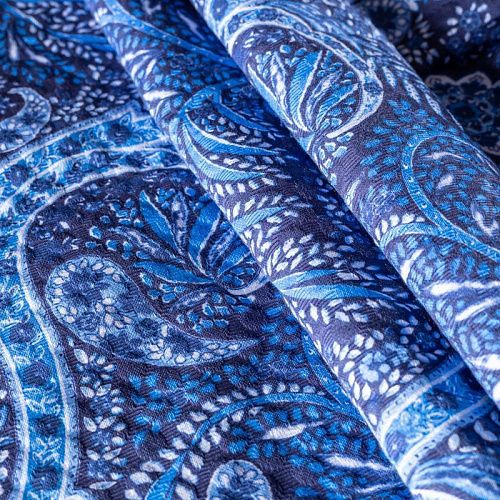 Жаккард К15-065 синий принтованный