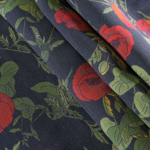 Шелк-вискоза 064-12174 пыльно-синий принтованный