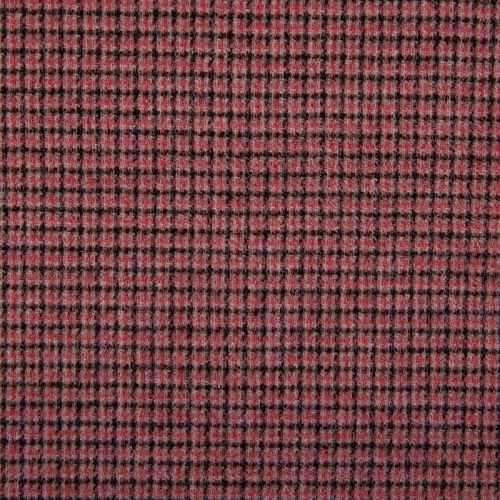 Ткань пальтовая двухсторонняя 040-16738 розовый/клетка