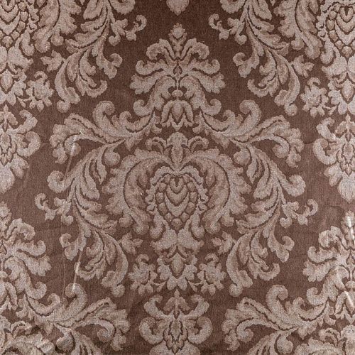 Ткань портьерная лен Т274-02-11 молочный шоколад жаккардовый