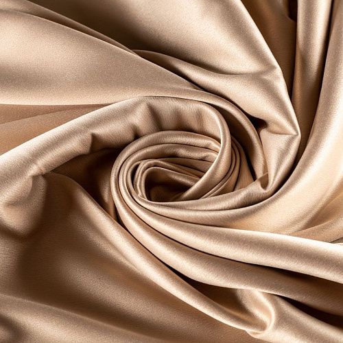 Сатин стрейч К33-872 бежевый однотонный