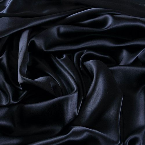 Шелк натуральный атласный 064-16952 черный однотонный