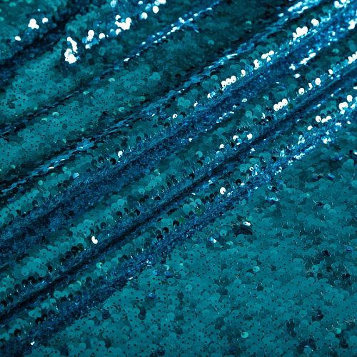 Пайетки на сетке 055-16844 бирюзово-голубой