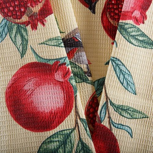 Полотно вафельное 007-15298 желтый принтованный