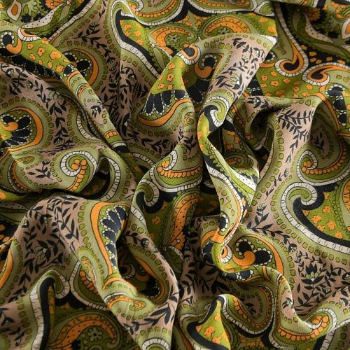 Креп 026-12204 лаймовый принтованный