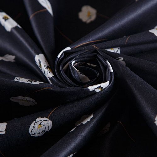 Сатин 063-15078 черный принтованный