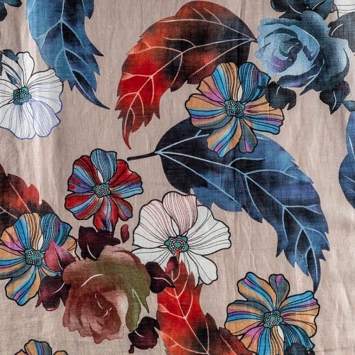 Батист К33-0021 экрю принтованный