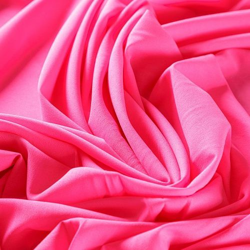 Крепдешин синтетический 029-07353 ярко-розовый однотонный