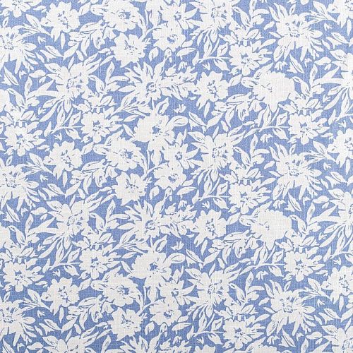 Лен натуральный 035-01255 пыльно-голубой принтованный