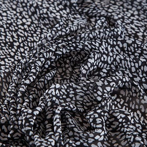 Креп-шифон 027-17942 черный принтованный