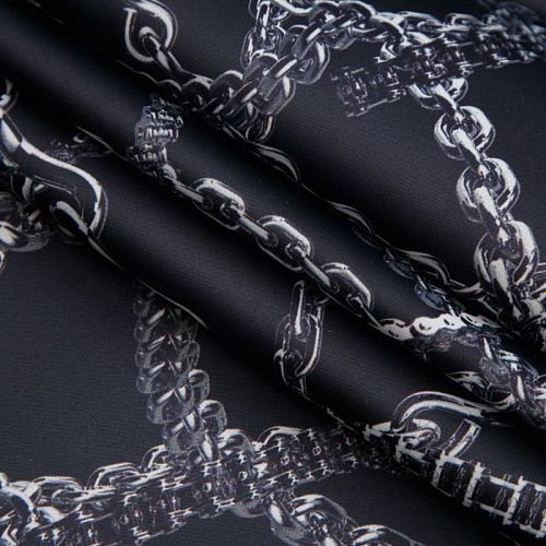 Сатин Yves Saint Laurent 001-16341 черный принтованный