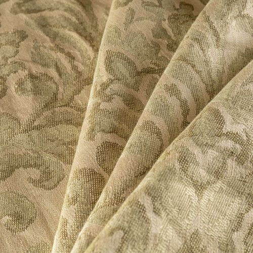 Ткань портьерная лен Т274-02-12 зеленый жаккардовый