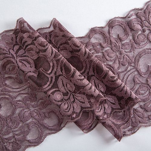 Кружево эластичное 180 мм Ф01-0064 махагон коричневый