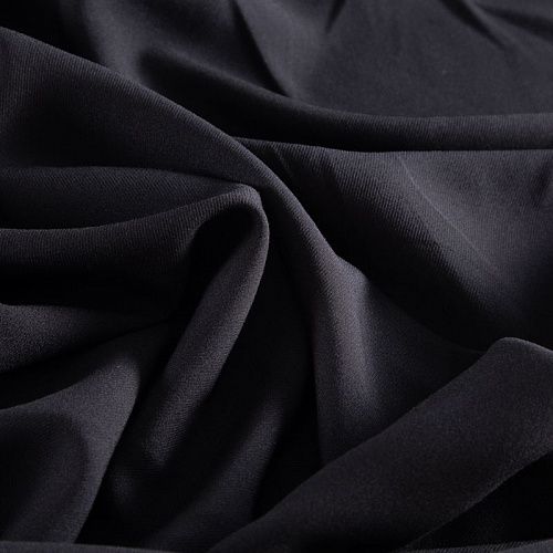 Креп стрейч 026-20764 черный однотонный