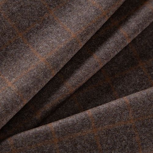 Шерсть костюмная 025-19971 коричневый клетка