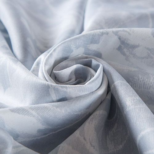 Сатин ш. 220 см 007-13362 серо-голубой принтованный