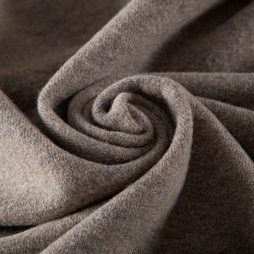 Трикотаж шерстяной вязаный 056-19816 песочно-коричневый однотонный