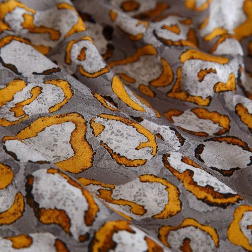 Шелк-штапель 069-17415 серый принтованный