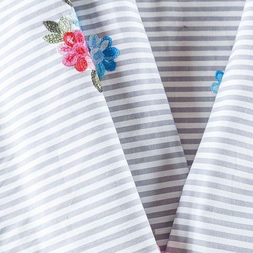 Хлопок с вышивкой 063-08071 светло-серый принтованный