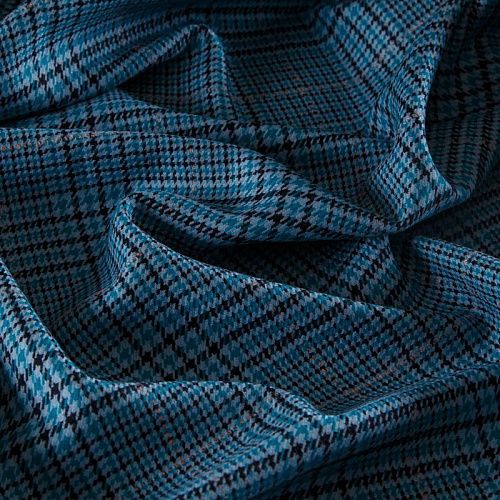 Ткань костюмная 025-14911 голубой принтованный