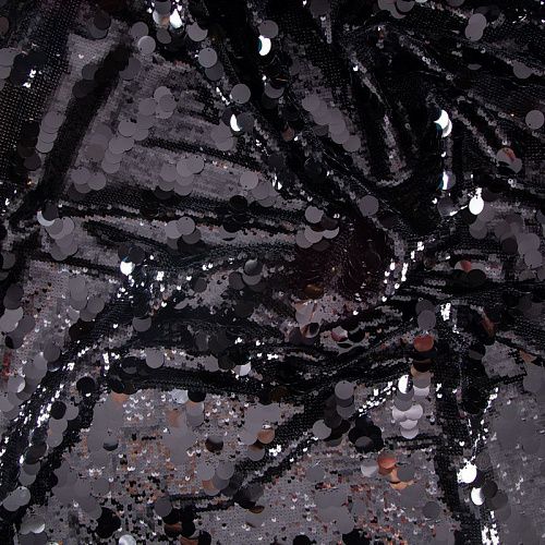 Пайетки конфетти на сетке 050-19874 черный