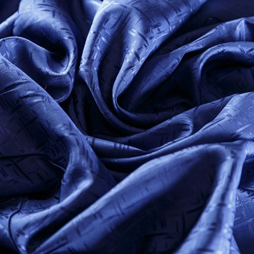 Шелк натуральный К29-210 синий жаккардовый