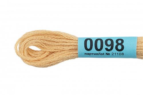 Нитки для вышивания Gamma мулине 8 м 0098 бежевый