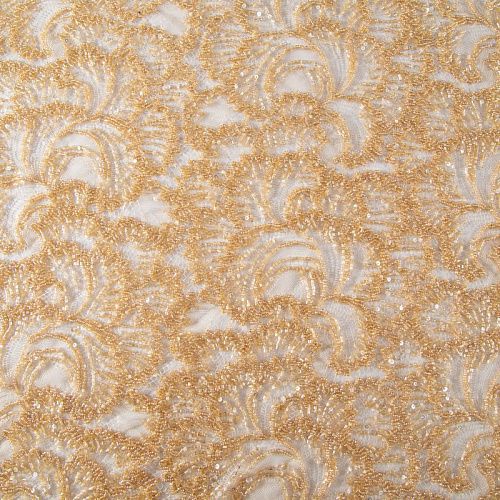 Шантильи с вышивкой и бисером 031-19785 золотистый