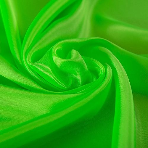 Перл шифон 068-19399 зеленый неон однотонный