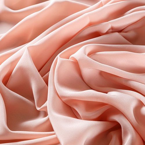 Крепдешин натуральный 028-06259 разбеленный персиковый однотонный