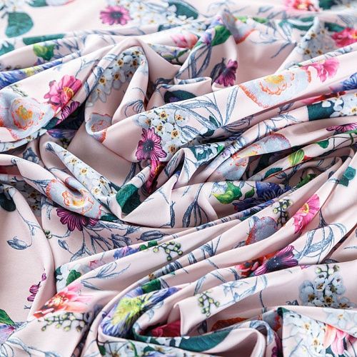 Вискоза "Лоренцо" 036-08220 разбеленный розовый принтованный