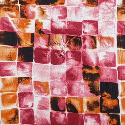 Креп-шифон К1-235 молочно-розовый принтованный