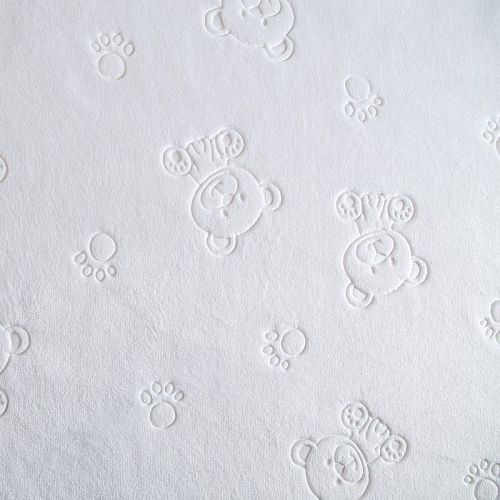 Флис-мех 061-15480 белый с тиснением