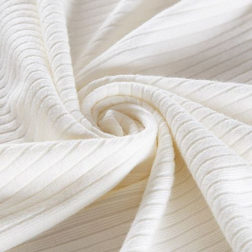 Трикотаж-лапша 056-15617 молочный однотонный