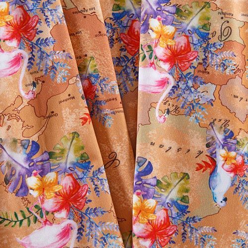 Лайкра 005-12447 бежевый принтованный