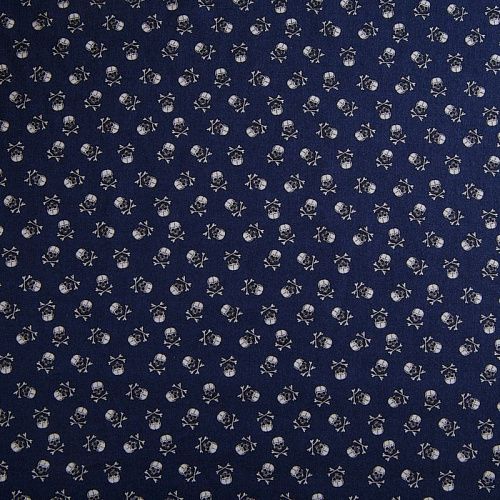 Поплин 063-16605 темно-синий принтованный