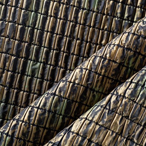 Ткань курточная 033-02000 золотисто-черный