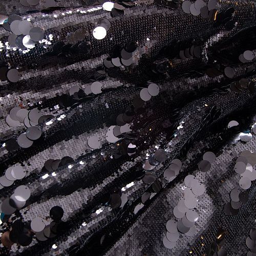 Пайетки конфетти на сетке 050-19874 черный
