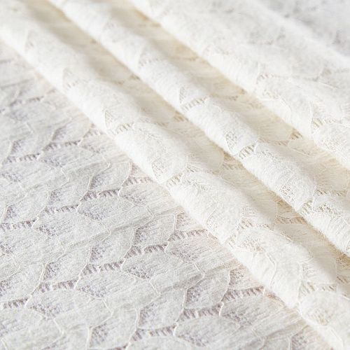 Трикотаж ажурный вязаный 056-20001 молочный