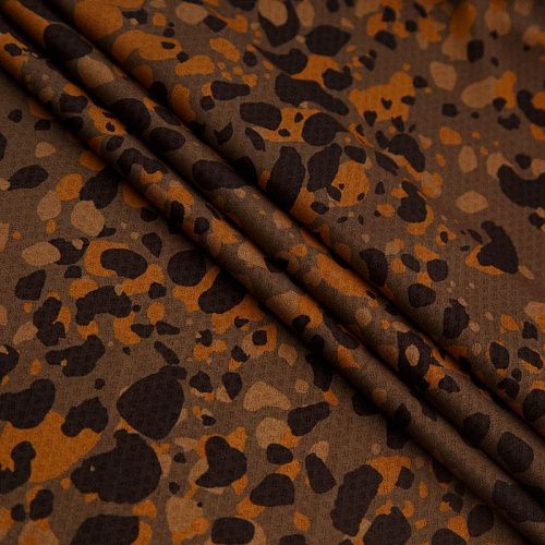 Вискоза жаккардовая 009-15055 коричнево-бежевый принтованный