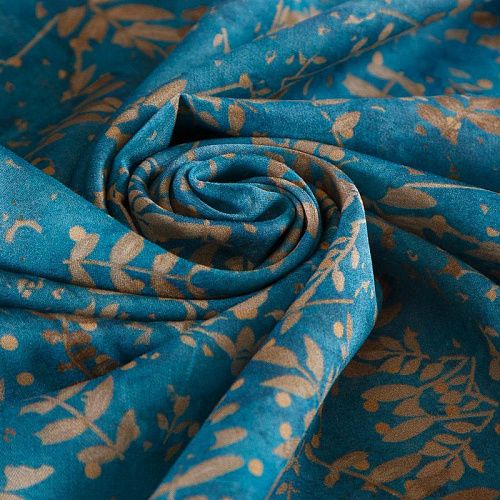 Шелк-штапель 069-17806 бирюзовый принтованный